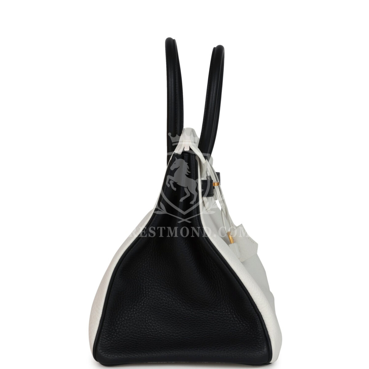 Hermes Special Order (HSS) Birkin 35 White and Black Clemence Brushed GHW — изображение 3