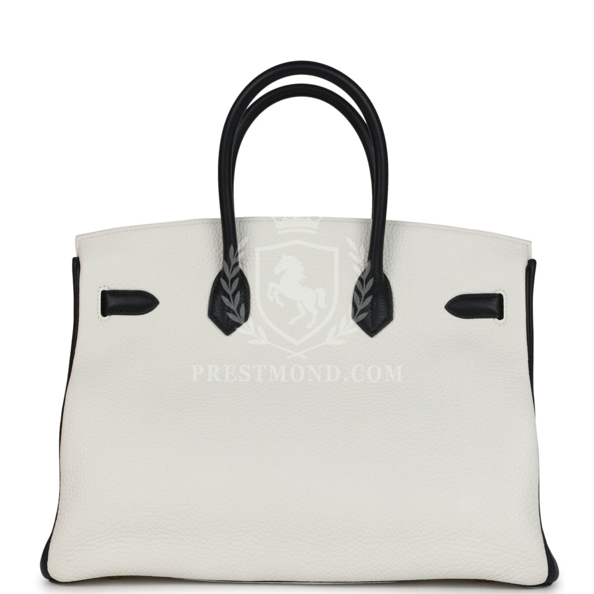 Hermes Special Order (HSS) Birkin 35 White and Black Clemence Brushed GHW — изображение 4