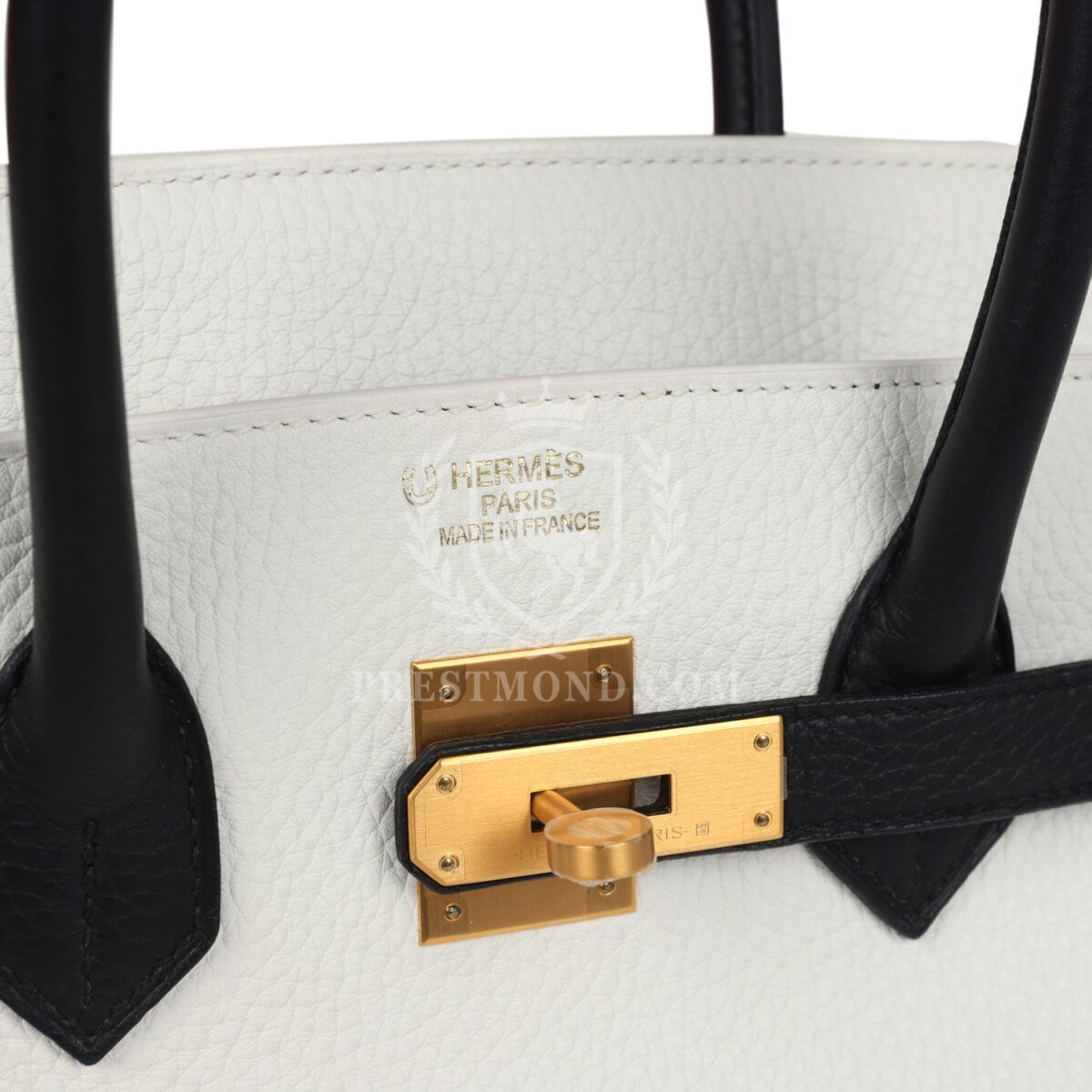 Hermes Special Order (HSS) Birkin 35 White and Black Clemence Brushed GHW — изображение 7