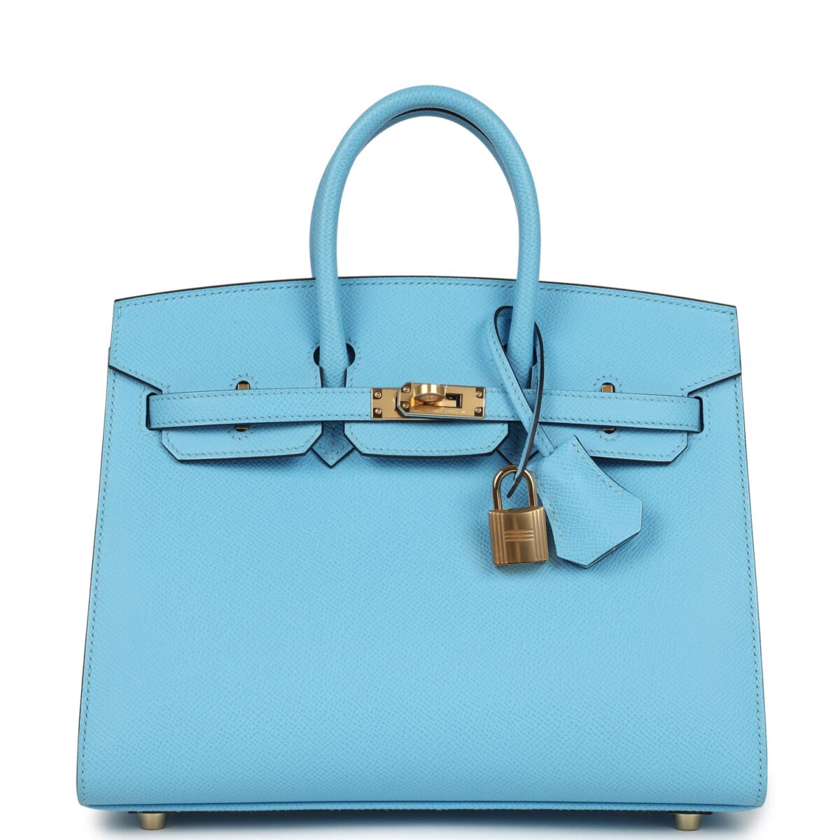 Hermes Birkin Sellier 25 Celeste Epsom GHW