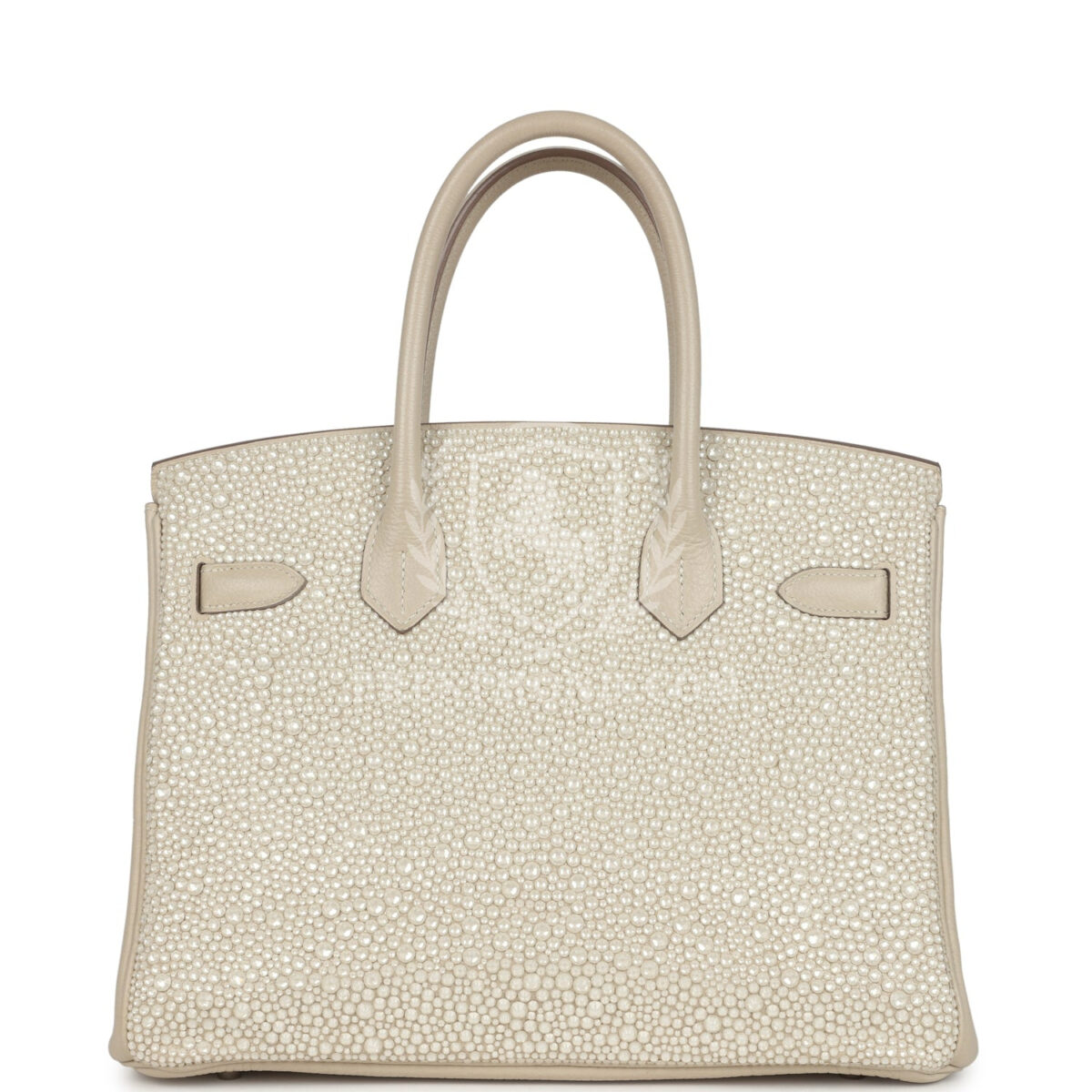 Custom "Paradise" Swarovski Crystal Hermes Birkin 30 Craie Togo PHW — изображение 4