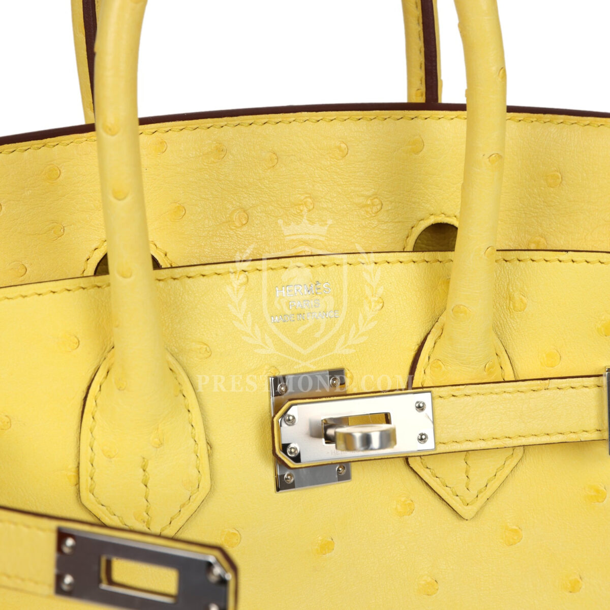 Hermes Birkin 25 Jaune Citron Ostrich PHW — изображение 7