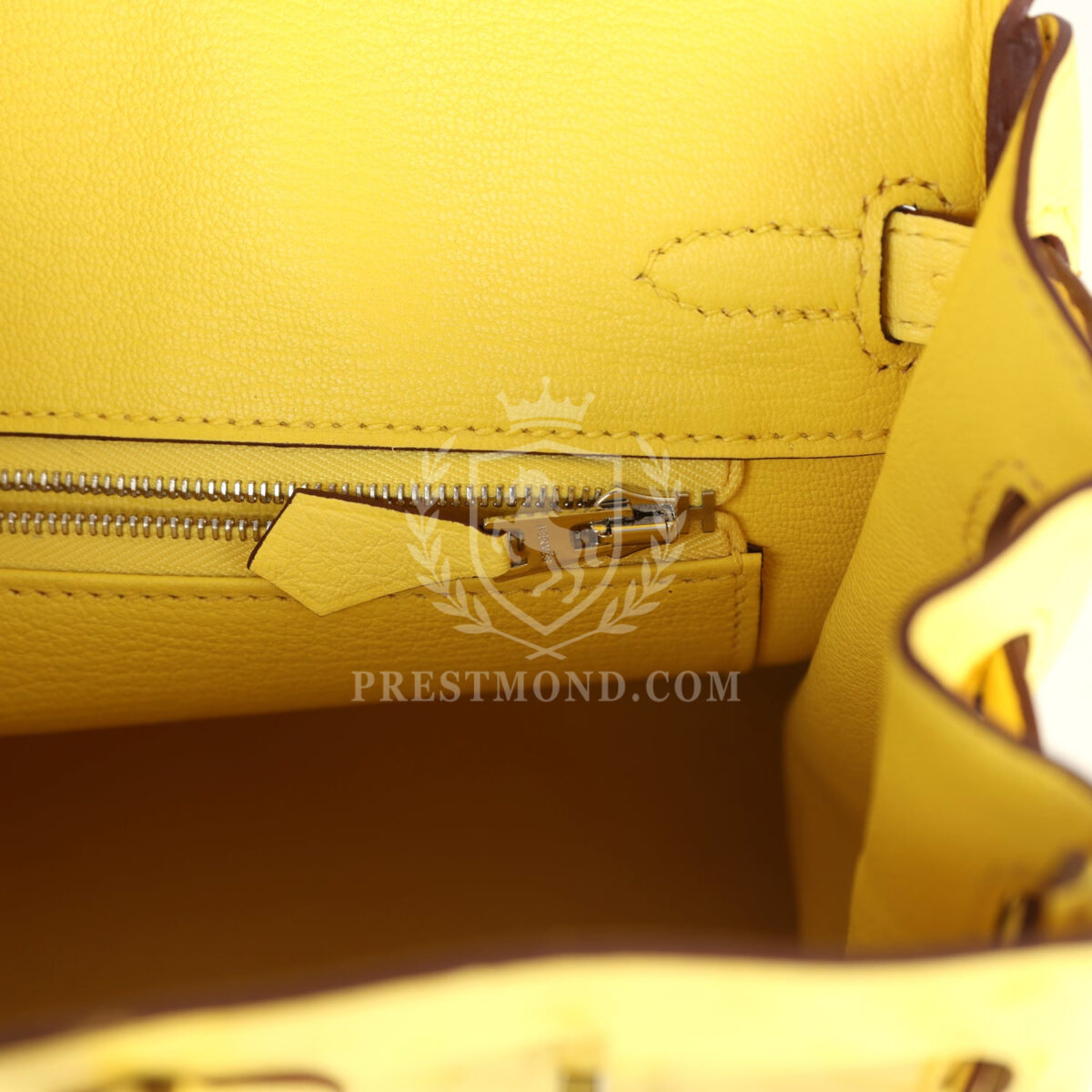 Hermes Birkin 25 Jaune Citron Ostrich PHW — изображение 9