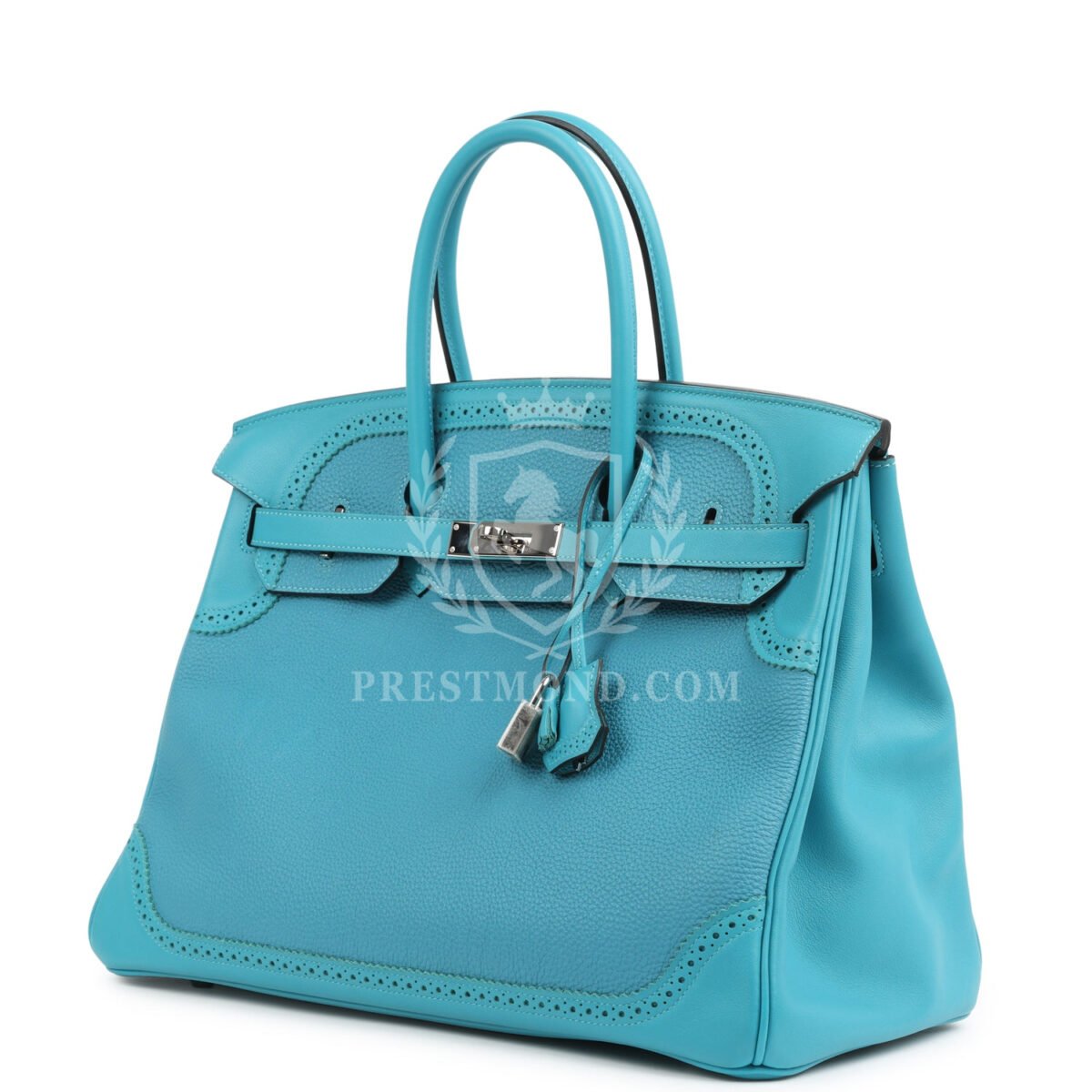 Hermes Birkin 35 Ghillies Turquoise Togo and Swift PHW — изображение 5