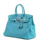Hermes Birkin 35 Ghillies Turquoise Togo and Swift PHW