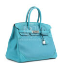 Hermes Birkin 35 Ghillies Turquoise Togo and Swift PHW