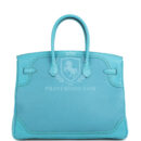 Hermes Birkin 35 Ghillies Turquoise Togo and Swift PHW