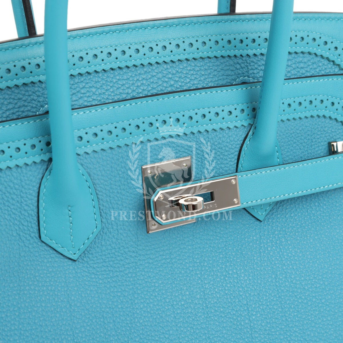 Hermes Birkin 35 Ghillies Turquoise Togo and Swift PHW — изображение 7