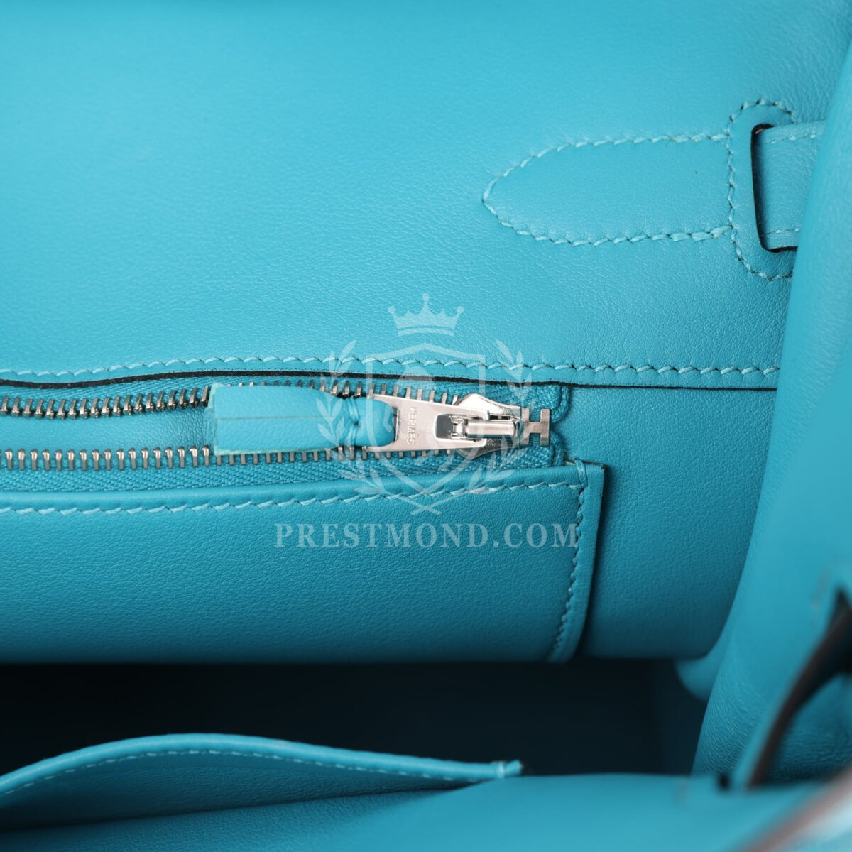 Hermes Birkin 35 Ghillies Turquoise Togo and Swift PHW — изображение 9