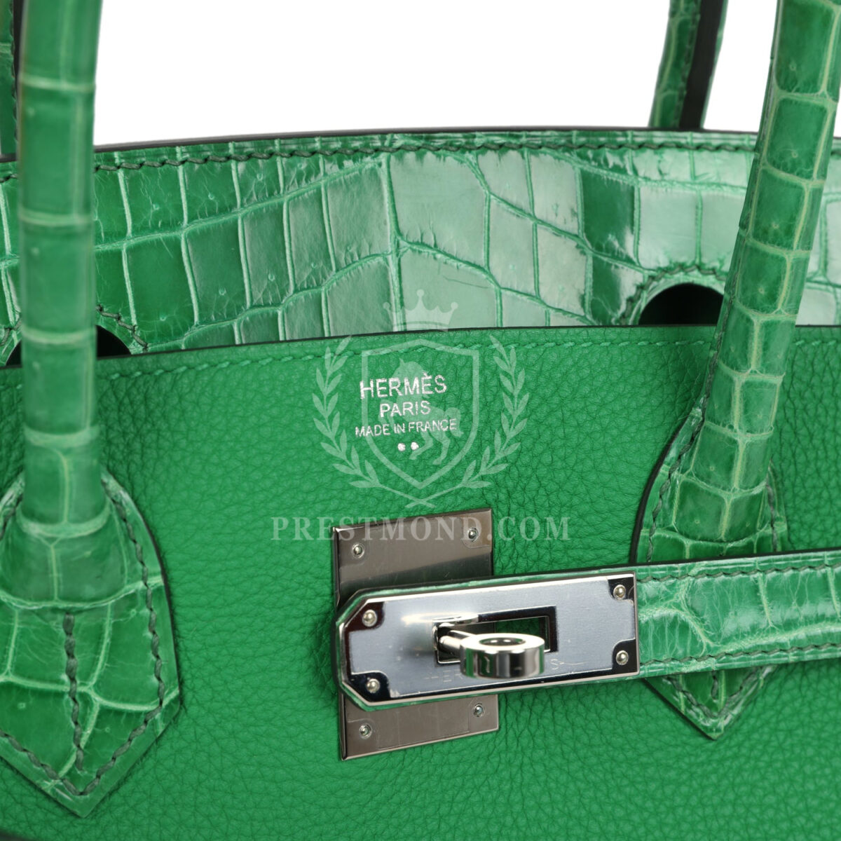 Hermes Birkin 30 Bambou Togo and Shiny Niloticus Crocodile Touch PHW — изображение 7
