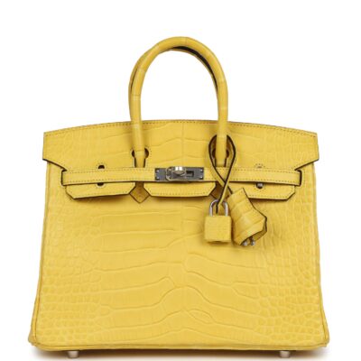 Hermes Birkin 25 Mimosa Matte Alligator PHW
