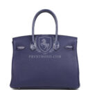 Hermes Birkin 30 Bleu Encre Togo and Shiny Niloticus Crocodile Touch PHW