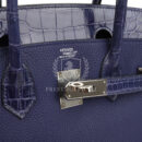 Hermes Birkin 30 Bleu Encre Togo and Shiny Niloticus Crocodile Touch PHW