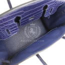 Hermes Birkin 30 Bleu Encre Togo and Shiny Niloticus Crocodile Touch PHW