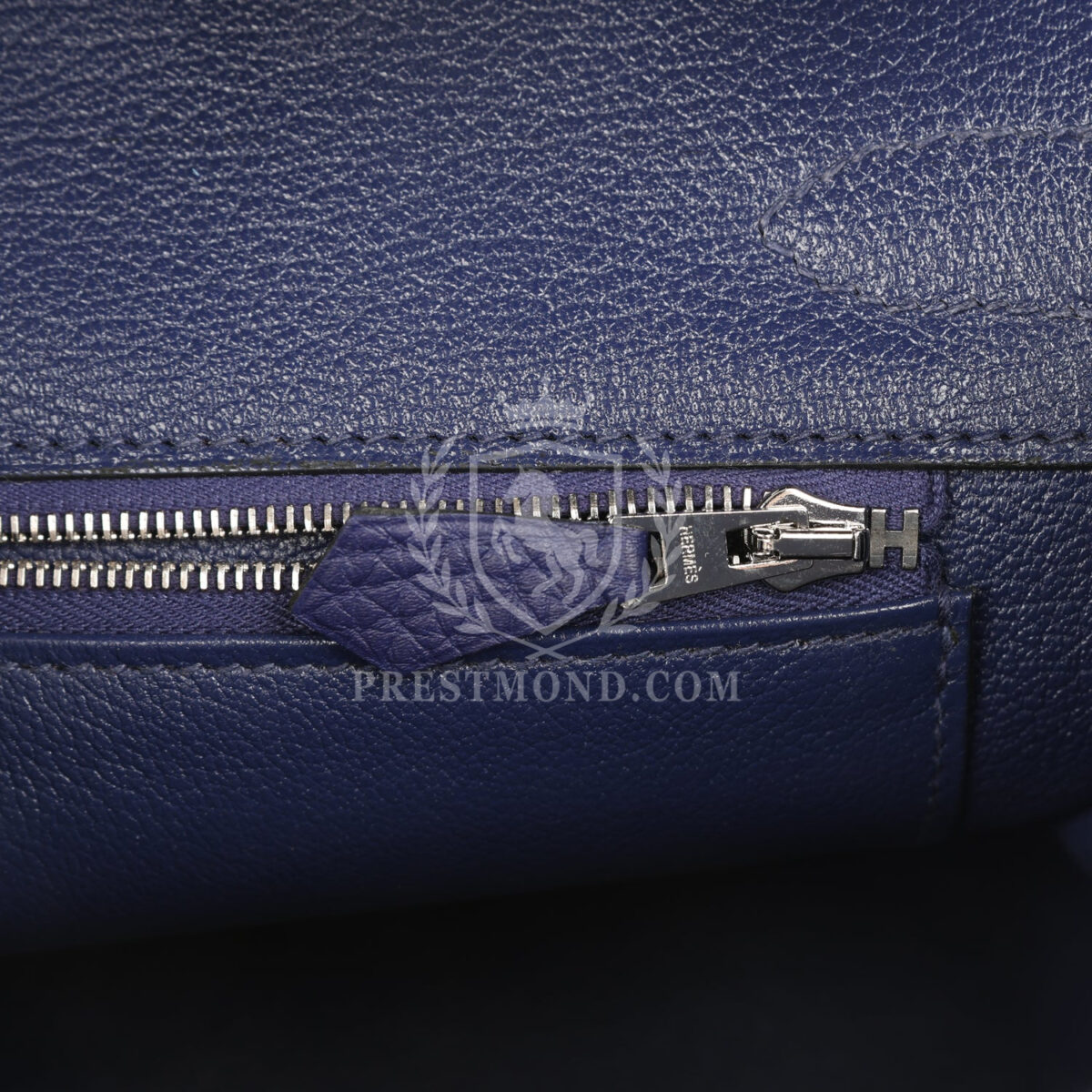 Hermes Birkin 30 Bleu Encre Togo and Shiny Niloticus Crocodile Touch PHW — изображение 9