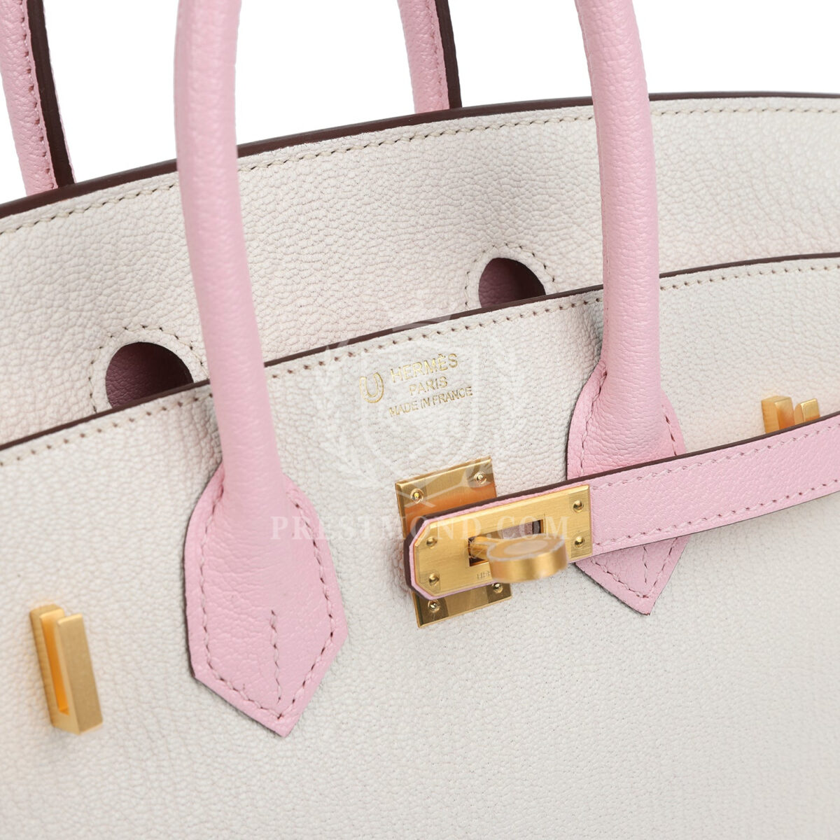 Hermes Special Order (HSS) Birkin 25 Nata and Rose Sakura Chevre Mysore Brushed GHW — изображение 7