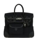 Hermes Birkin 25 Cargo Black Toile Goeland and Black Swift PHW
