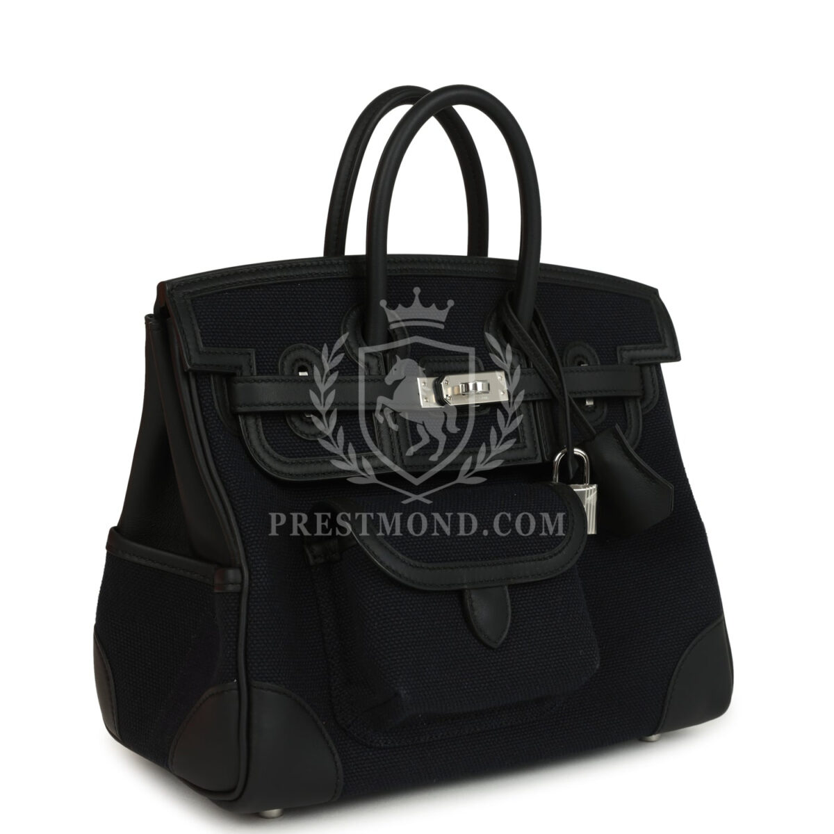 Hermes Birkin 25 Cargo Black Toile Goeland and Black Swift PHW — изображение 2