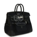 Hermes Birkin 25 Cargo Black Toile Goeland and Black Swift PHW