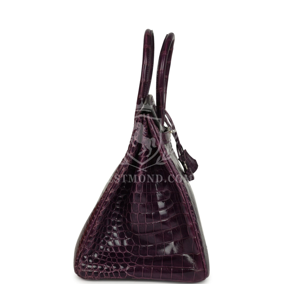 Hermes Birkin 35 Amethyst Shiny Porosus Crocodile PHW — изображение 4