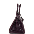 Hermes Birkin 35 Amethyst Shiny Porosus Crocodile PHW
