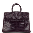 Hermes Birkin 35 Amethyst Shiny Porosus Crocodile PHW