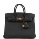 Hermes Birkin 25 Black Togo GHW