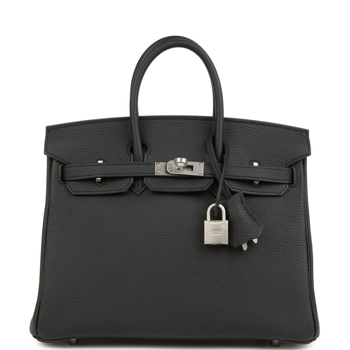 Hermes Birkin 25 Black Togo Brushed PHW
