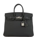 Hermes Birkin 25 Black Togo Brushed PHW