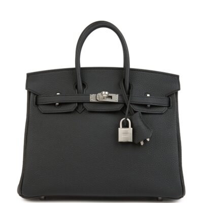 Hermes Birkin 25 Black Togo Brushed PHW