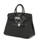 Hermes Birkin 25 Black Togo Brushed PHW