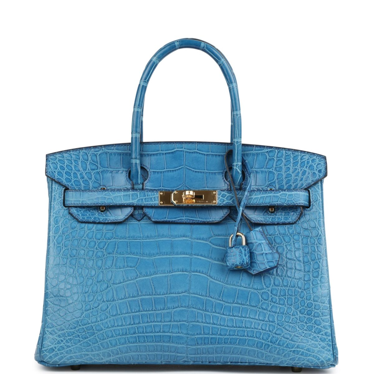 Hermes Birkin 30 Bleu Mykonos Matte Alligator GHW