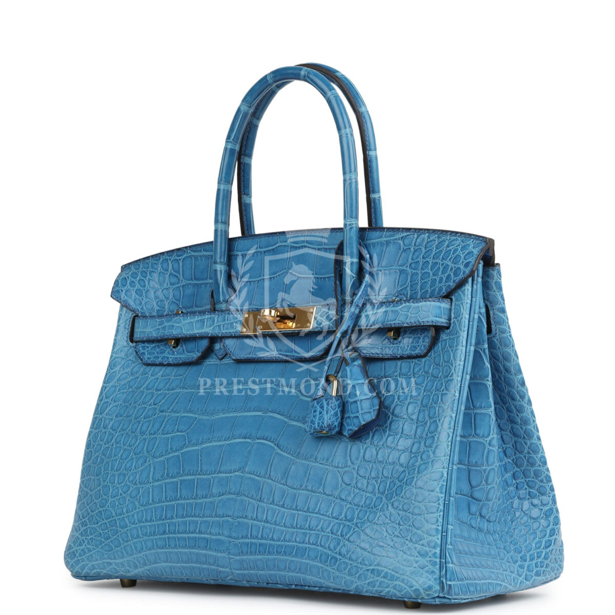 Hermes Birkin 30 Bleu Mykonos Matte Alligator GHW — изображение 5