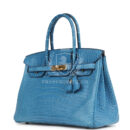 Hermes Birkin 30 Bleu Mykonos Matte Alligator GHW