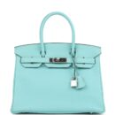 Hermes Birkin 30 Bleu Atoll Togo PHW