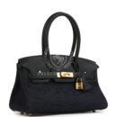 Hermes Shoulder Birkin Light 29 Black Swift and Bleu Indigo Denim GHW