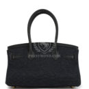 Hermes Shoulder Birkin Light 29 Black Swift and Bleu Indigo Denim GHW