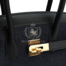 Hermes Shoulder Birkin Light 29 Black Swift and Bleu Indigo Denim GHW