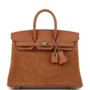 Hermes Birkin 25 Chamois Grizzly and GHW Swift GHW