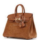 Hermes Birkin 25 Chamois Grizzly and GHW Swift GHW