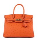 Hermes Birkin 30 Tangerine Ostrich GHW