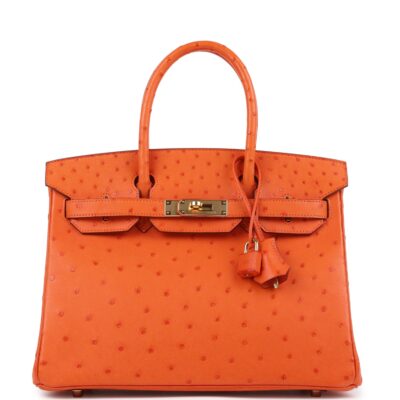 Hermes Birkin 30 Tangerine Ostrich GHW