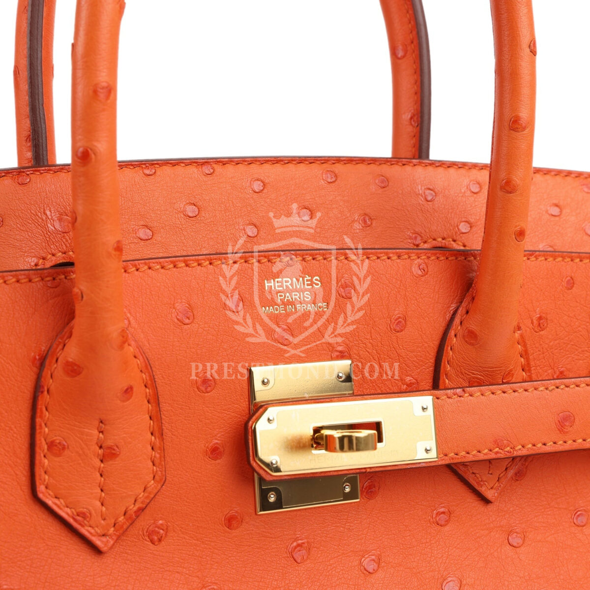 Hermes Birkin 30 Tangerine Ostrich GHW — изображение 7