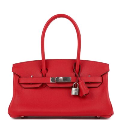 Hermes Shoulder Birkin Light 29 Rouge Radieux Evercolor PHW