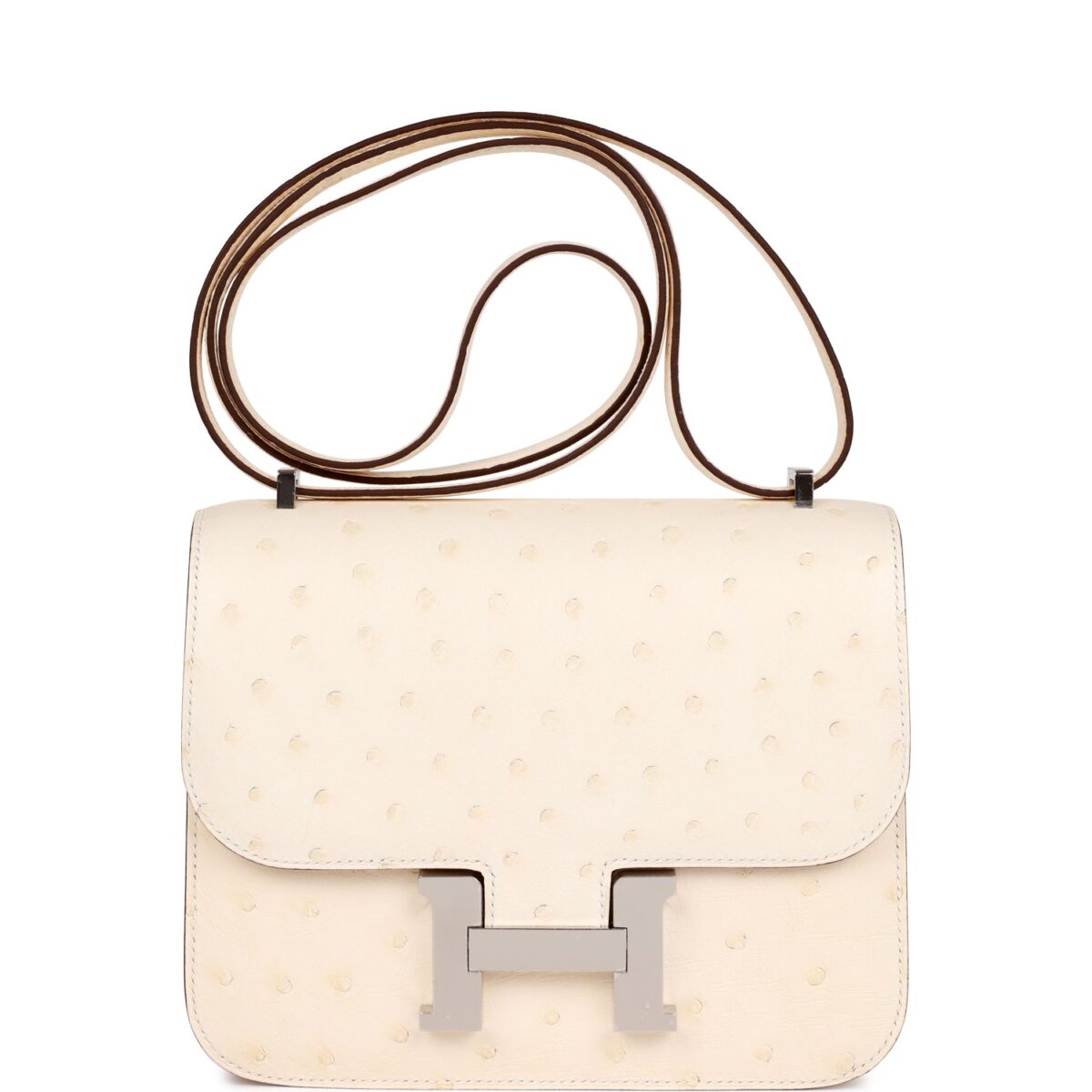 Hermes Constance 18 Nata Ostrich PHW
