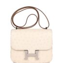 Hermes Constance 18 Nata Ostrich PHW