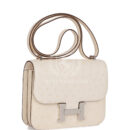 Hermes Constance 18 Nata Ostrich PHW