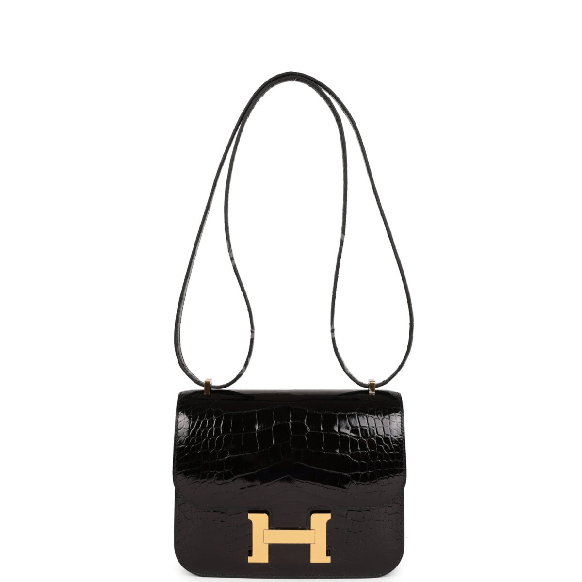 Hermes Constance 18 Black Shiny Alligator GHW — изображение 7