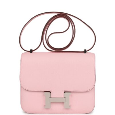 Hermes Constance 18 Rose Sakura Chevre PHW