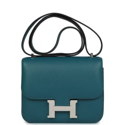 Hermes Constance 18 Vert Bosphore Evercolor PHW